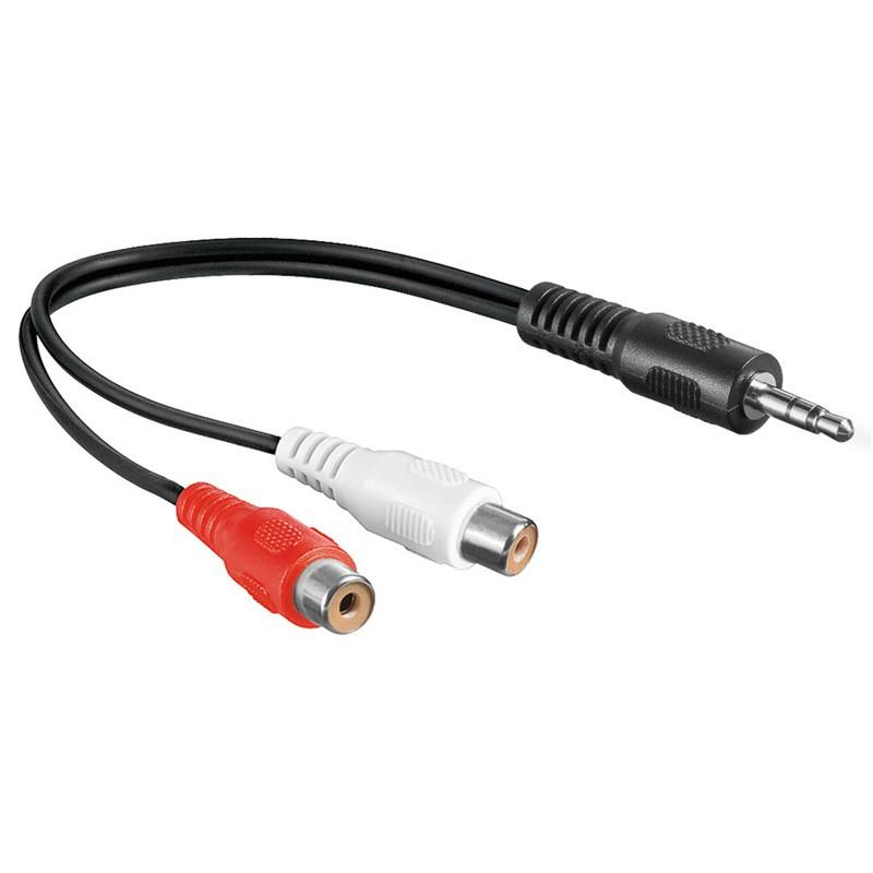 Cavo Audio Stereo 2 RCA Femmina a Jack 3.5 mm Maschio 0,20 m - immagine 2