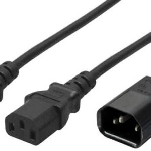 Cavo Prolunga di Alimentazione Sdoppiato 2 C13 F a 1 C14 M 1,8 m Nero