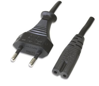 Cavo alimentazione C7 a italiana 1,8 m Nero