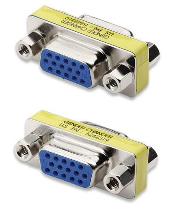 Mini Gender Changer VGA DB 15 poli HD F/F