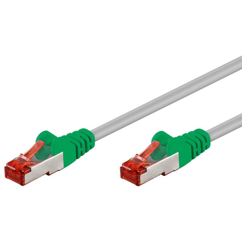 Cavo di rete Patch Cross in Rame Cat. 5e Verde/Grigio SF/UTP 3 mt